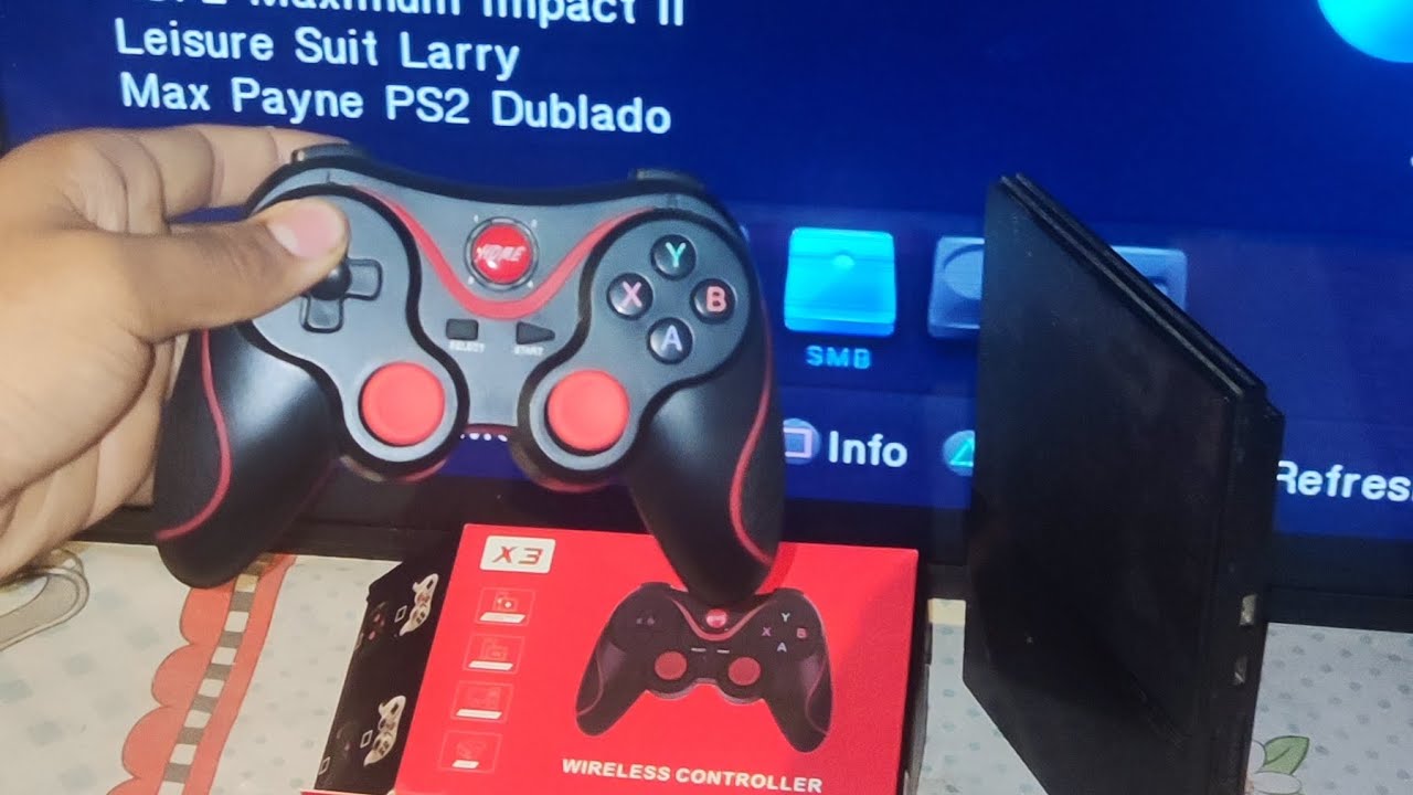 Bomba!!! Como Conectar o Controle X3 do Shopee no Playstation 2 OPL via Bluetooth sem Fio🤑🤩