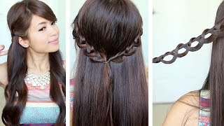 Chain Braid Headband Hairstyle for Medium Long Hair Tutorial