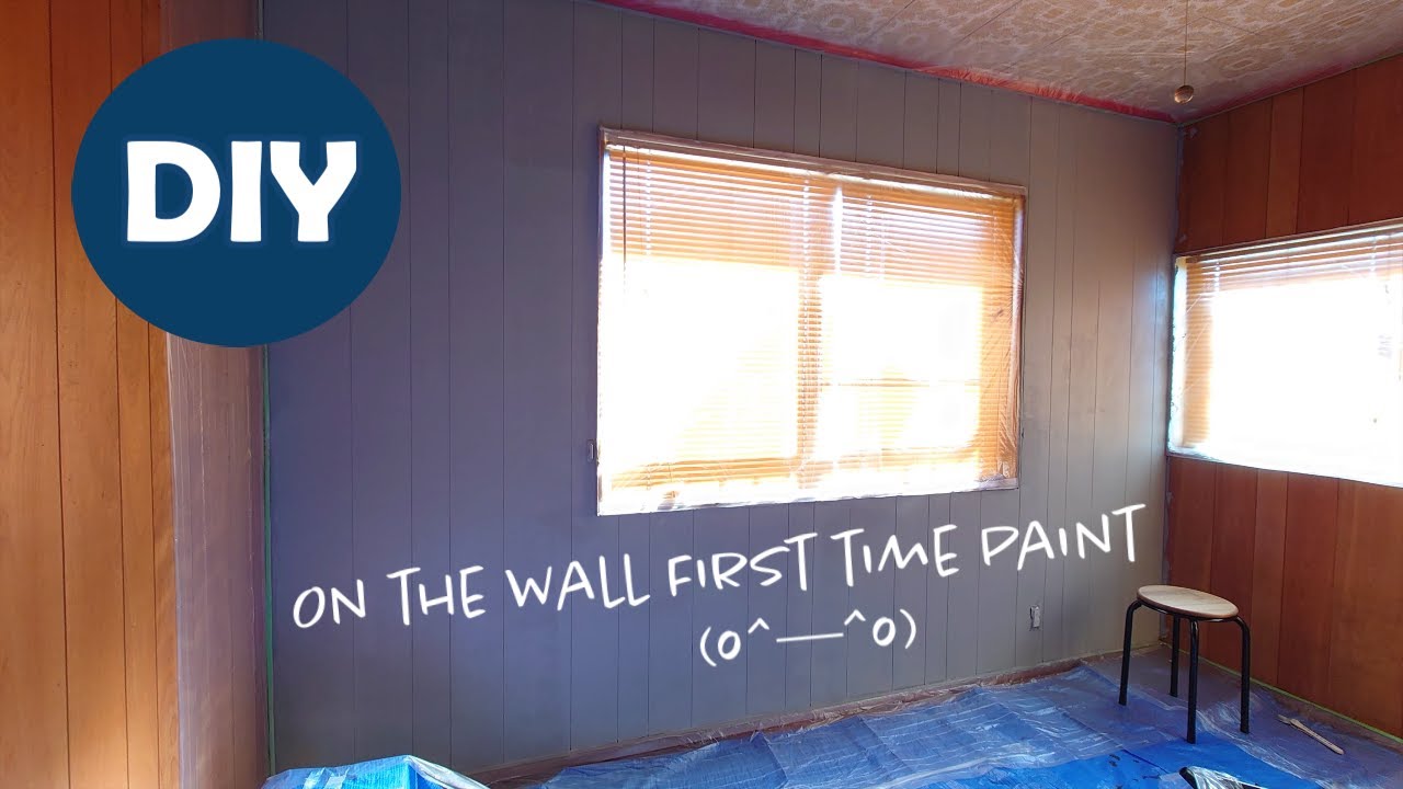 【寝室DIY】プリント合板の壁にペンキ塗装！