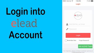 How To Login into eLEAD Account Portal | eLead CRM Tutorial 2022
