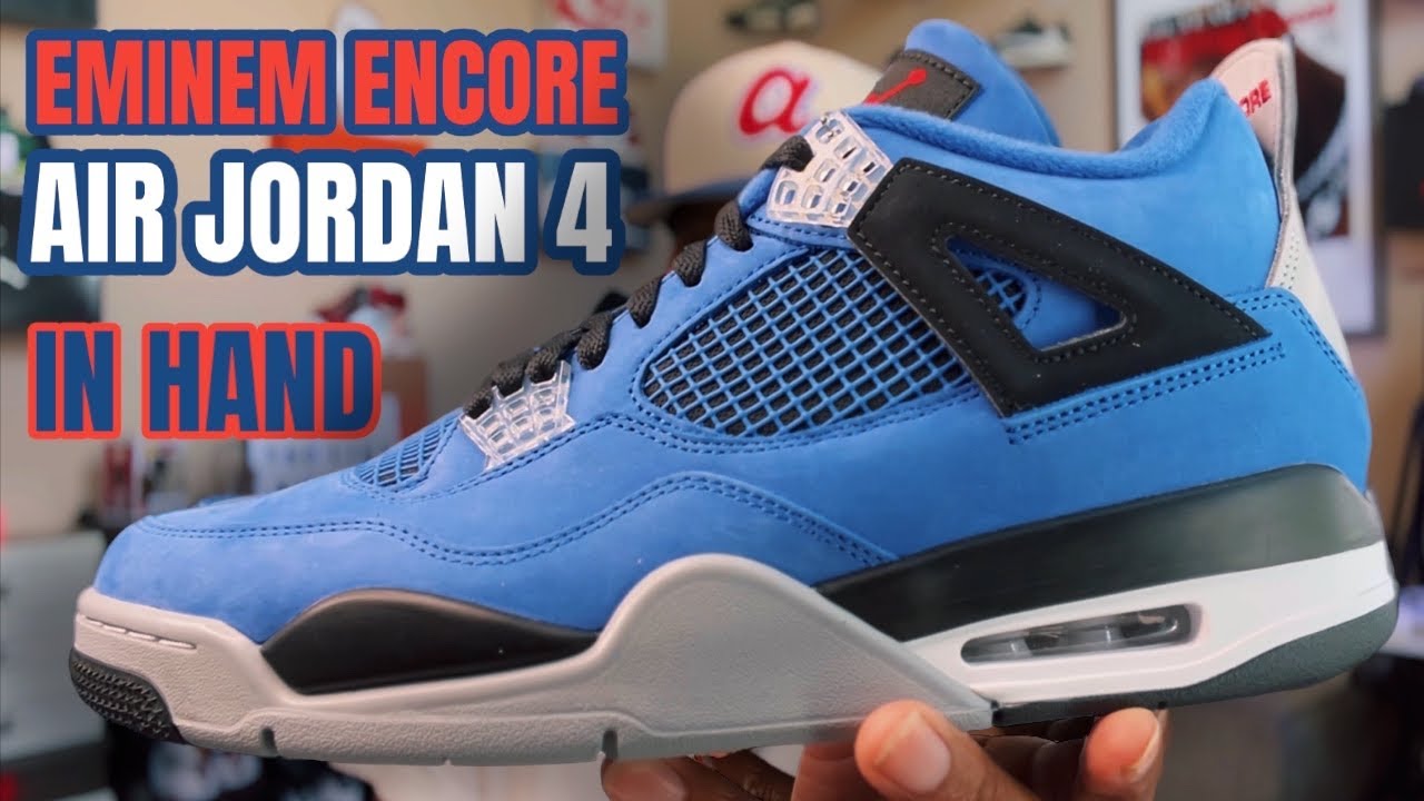 EMINEM ENCORE AIR JORDAN 4 IN HAND DETAILED LOOK ( 3RD PARTY