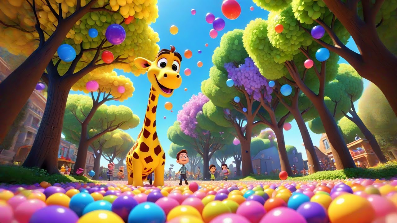 Two Jelly Giraffes Wiggle and Wobble | Fun Counting & Animal | Playful Giraffe Rhyme for Toddlers