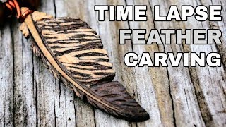 Hand Carving a Feather Pendant TIME LAPSE