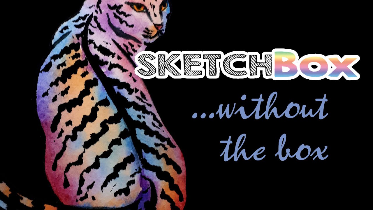 No-Box Art Box 2 SketchBox Premium March 2019 Watercolor Cat Ilustration