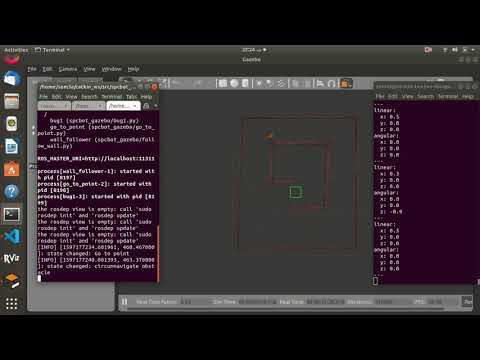 Bug 1 navigation algorithm simulation on Gazebo