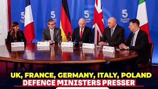LIVE: British defence minister Healey holds Joint news briefing with defence ministers of E5 Group