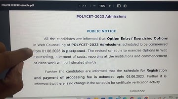 Ap polycet web options entry postponed | dates for web option