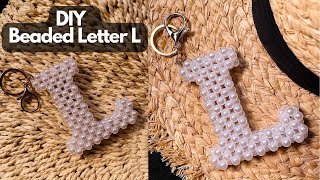 DIY || HOW TO MAKE ALPHABET KEYCHAINS || BEADED LETTER L,( BEADED KEY HOLDER ).