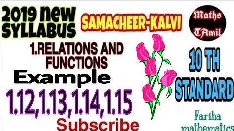 10TH STANDARD Example 1.12,1.13,1.14,1.15 SYLLABUS 2019/RELATIONS AND FUNCTIONS /FARIHA MATHEMATICS