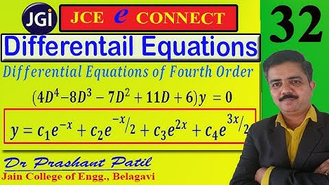 Differential Equation of Fourth order || (𝟒𝑫^𝟒−𝟖𝑫^𝟑−𝟕𝑫^𝟐+𝟏𝟏𝑫+𝟔)𝒚 =𝟎 || Dr Prashant Patil