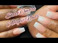 BEGINNER DOES SHORT OMBRE NAILS| BABY BOOMER| ACRYLIC NAILS| WATCH ME WORK| SUPER EASY|