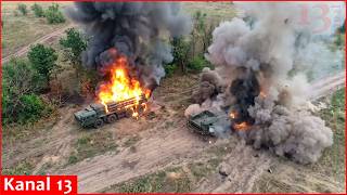 Ukrainische Streitkräfte zerstören russisches Smerch-Raketensystem und Ladefahrzeug im Wert von 1...