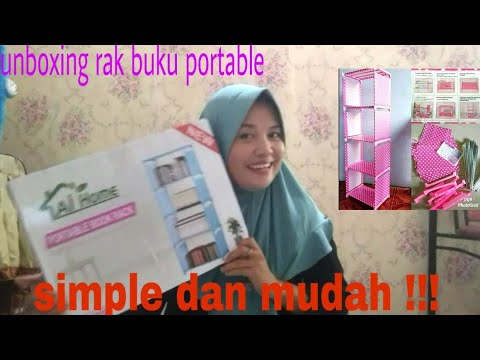 memasang rak  buku  portable  Mudah banget murah 