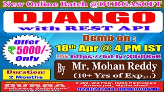 DJANGO with REST API Online Training @ DURGASOFT