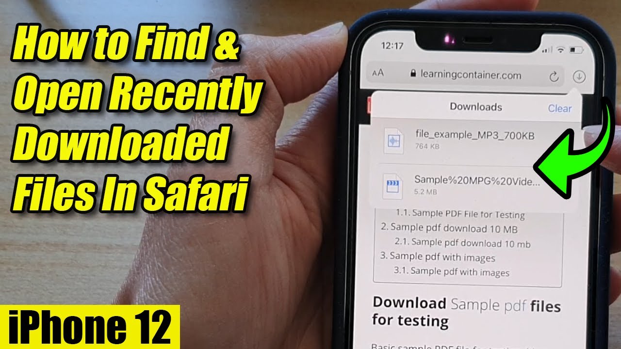 finding downloads in safari