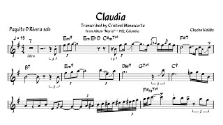 Video thumbnail of "Paquito D'Rivera - Claudia (Eb transcription)"