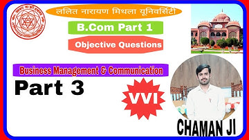Business management and communication | Objective Question Part 3 | lnmu Darbhanga | 2021 | #bcom_1