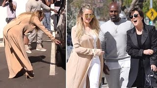 Khloe Kardashian's Car Gets Scratched While At Studio With Kris And Corey