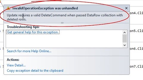 Fix error Update requires a valid DeleteCommand when passed DataRow collection with deleted -VB.NET