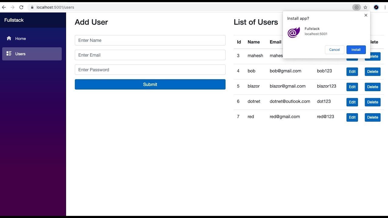 Create Full stack Web Application In ASP.NET Core Blazor Webassembly Hosted Model using MongoDB