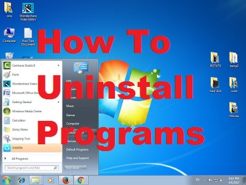 How To Uninstall Programs