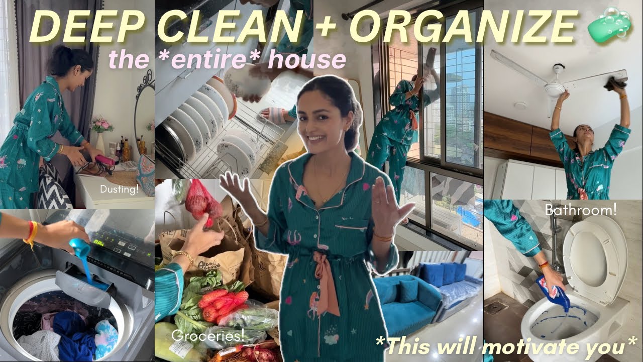 extreme DEEP CLEAN 🧼 + ORGANISE with me (the entire house) | satisfying + *this will motivate you*