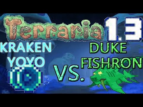 Terraria 1.3 Weapons VS. Expert Bosses: KRAKEN YOYO VS. DUKE FISHRON