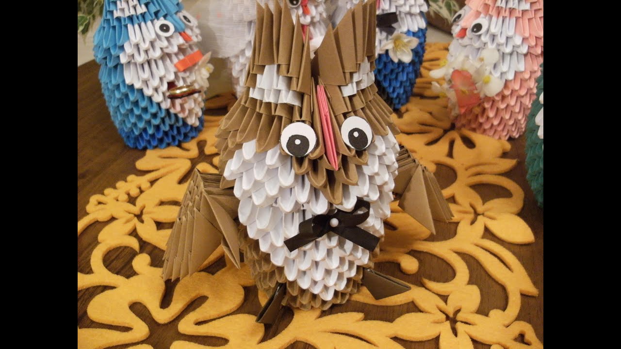 3D origami WINGED OWL SOWA ZE SKRZYDŁAMI how to make instruction