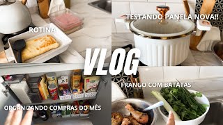 VLOG: organizando compras do mês + testei minha panela da SHEIN 🤍