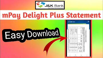 mPay Delight Plus Statement download | JK bank statement online