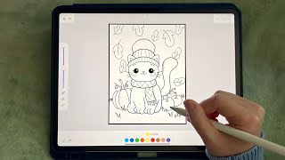ASMR Super Satisfying Autumn Coloring! Two Pictures! (whispered)