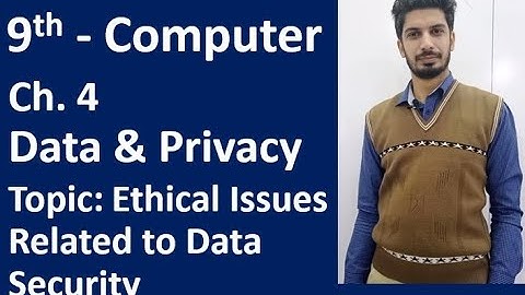 Lecture 2 Ethical Issues | Data And Privacy | Ch 4. | 9th Class Computer | By Sir Haseeb Ur Rehman
