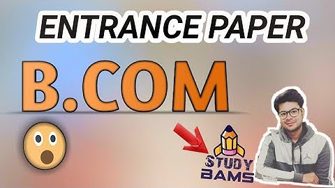 MGKVP BCOM ENTRANCE PAPER 2021 | #studybams #mgkvp