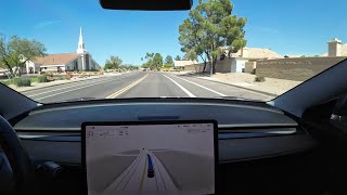 Tesla FSD 12.3.4 drives from the airport to East Mesa