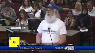 At the wednesday, october 23 elk grove city council meeting, one local
business owner made unflattering comments about california northstate
university.