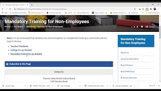 TVDSB Co-op Student Mandatory Training