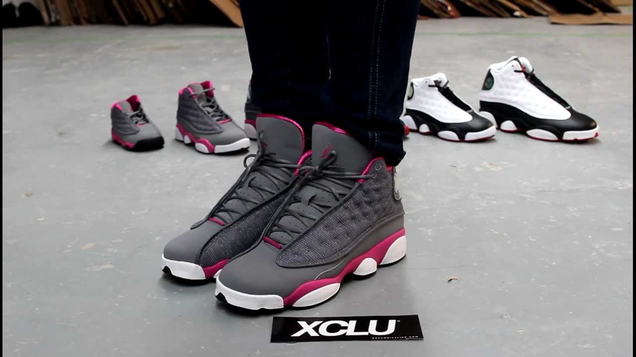 grey and pink jordan 13