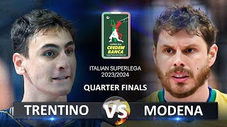 Quarter Finals of Italian Volleyball SuperLega 2023/2024 | Trentino vs Modena