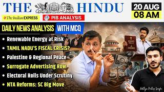 The Hindu News Analysis | 20 August 2026 | PIB Current Affairs + MCQs | UPSC Prelims & Mains