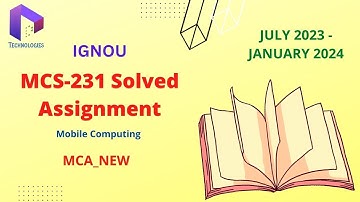 MCS-231  Solved Assignment July-23/Jan2024 || MCA_NEW || IGNOU || Dalaltechnologies