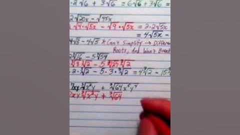 Sect 8.4 Adding/Subtracting Radical Expressions