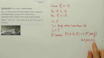 Performing a Sign Test in Nonparametric Statistics, Example 183