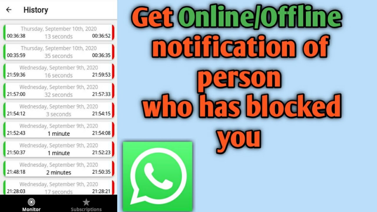 Check Online/Offline Status of Blocked Contact On Whatsapp YouTube