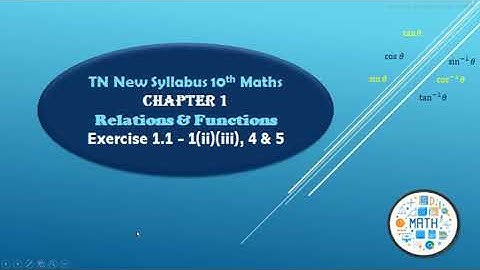 TN 10th Maths | Ch-1 Relations & Functions | Ex 1.1--Q.NO:1(ii)(iii), 4 & 5.