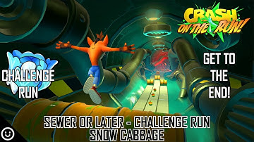 SEWER OR LATER CHALLENGE RUN - SNOW CABBAGE - GET TO THE END! - Crash On the Run!