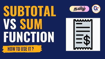 The Excel SUBTOTAL function vs SUM (and how to use it) -  #gokultech