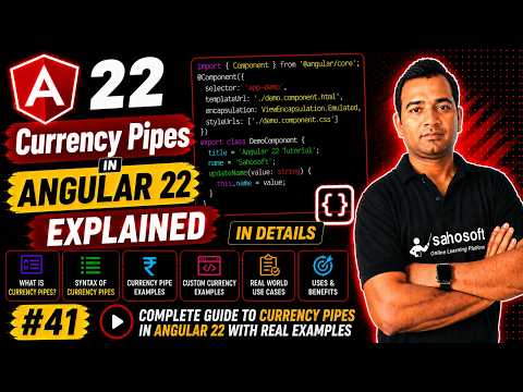Currency Pipes in Angular 22 Explained in Details | Angular 22 complete course
