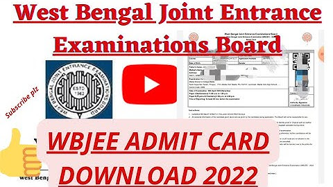 How to download wbjee admit card | wbjee admit card download 2022