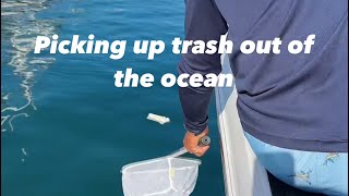 Picking up trash