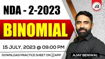 BINOMIAL I NDA MATHS PREPARATION I MATHS PREPARATION FOR NDA 2 2023 | NDA EXAM | Ajay Beniwal Maths